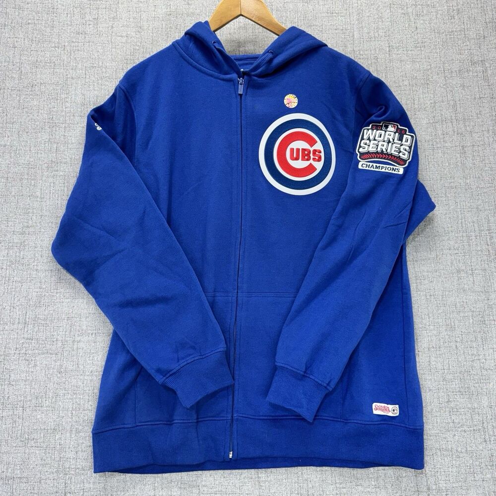 Chicago Cubs Jacket Men's Size Large Stitches MLB 2016 World Series Coat